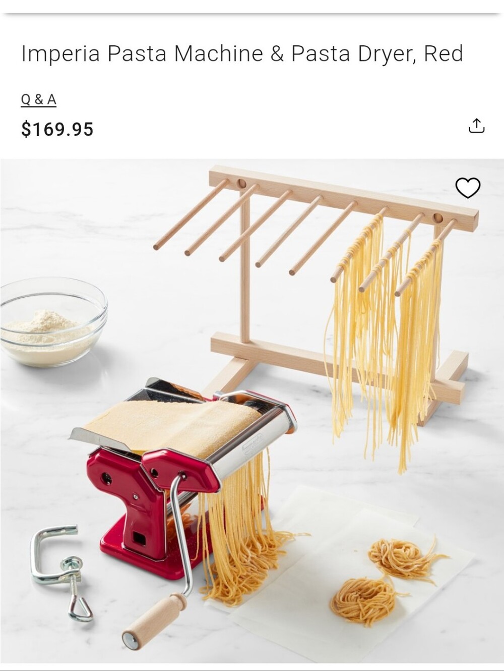 Red Imperia Pasta Machine, Drying Rack - ONLY AT WILLIAMS SONOMA